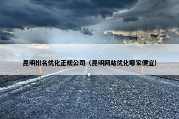 昆明排名优化正规公司（昆明网站优化哪家便宜）-第1张图片-冷动云