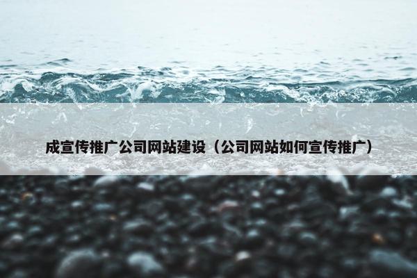 成宣传推广公司网站建设（公司网站如何宣传推广）-第1张图片-冷动云