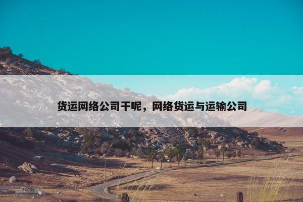 货运网络公司干呢，网络货运与运输公司-第1张图片-冷动云