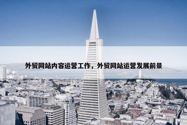 外贸网站内容运营工作，外贸网站运营发展前景-第1张图片-冷动云