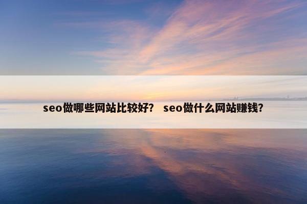 seo做哪些网站比较好？ seo做什么网站赚钱？-第1张图片-冷动云