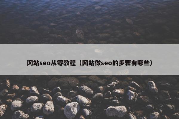 网站seo从零教程（网站做seo的步骤有哪些）-第1张图片-冷动云