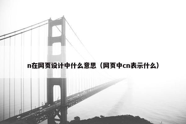 n在网页设计中什么意思（网页中cn表示什么）-第1张图片-冷动云
