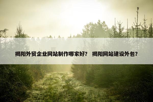 揭阳外贸企业网站制作哪家好？ 揭阳网站建设外包？-第1张图片-冷动云