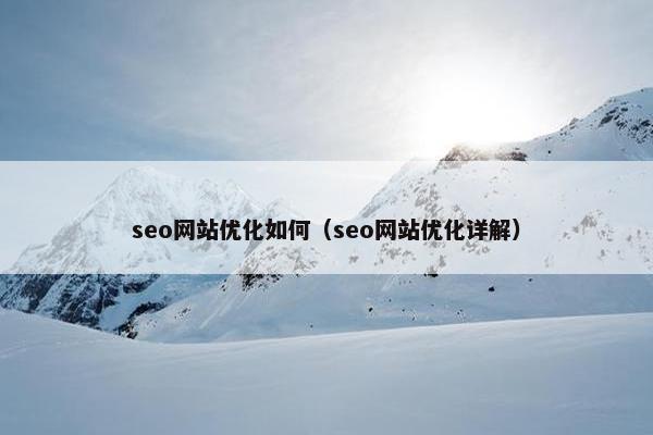 seo网站优化如何（seo网站优化详解）-第1张图片-冷动云