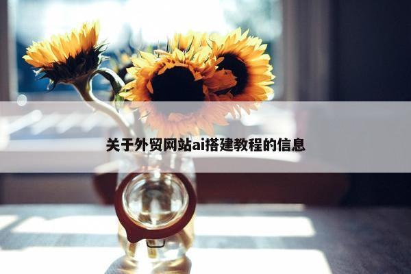 关于外贸网站ai搭建教程的信息-第1张图片-冷动云