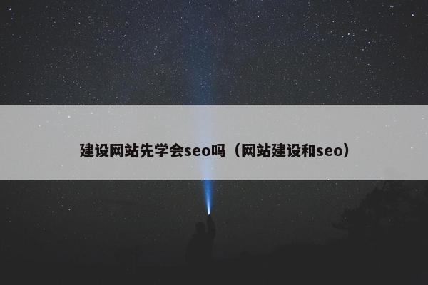 建设网站先学会seo吗（网站建设和seo）-第1张图片-冷动云