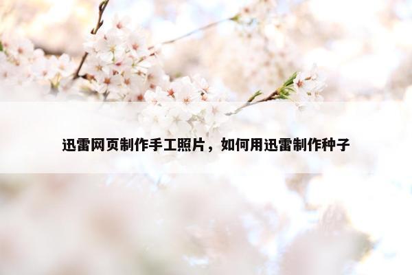 迅雷网页制作手工照片，如何用迅雷制作种子-第1张图片-冷动云