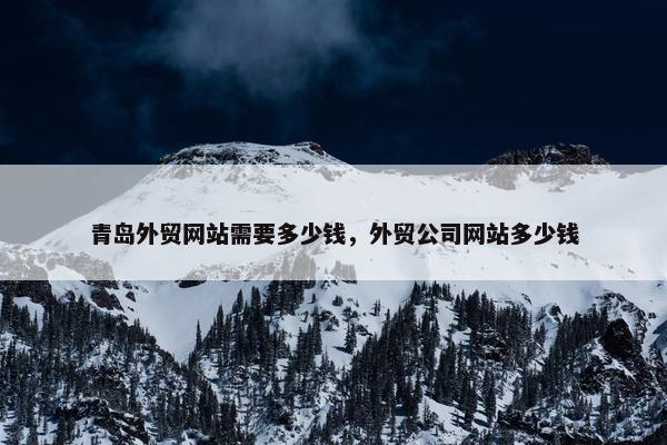 青岛外贸网站需要多少钱，外贸公司网站多少钱-第1张图片-冷动云