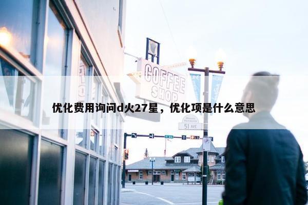 优化费用询问d火27星，优化项是什么意思-第1张图片-冷动云