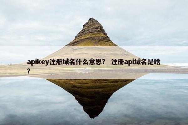 apikey注册域名什么意思？ 注册api域名是啥？-第1张图片-冷动云