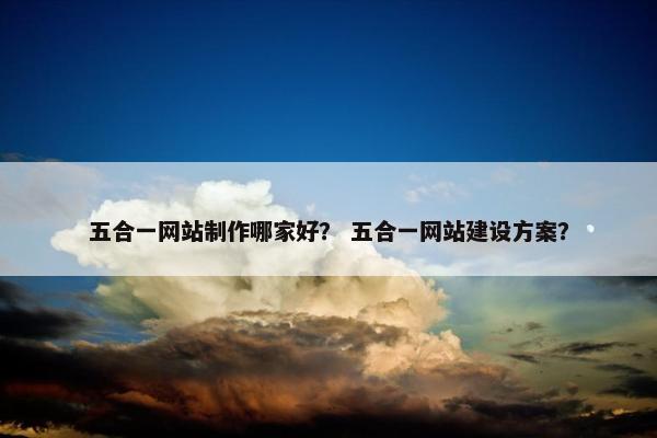 五合一网站制作哪家好？ 五合一网站建设方案？-第1张图片-冷动云