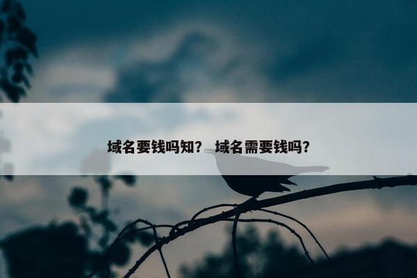 域名要钱吗知？ 域名需要钱吗？-第1张图片-冷动云