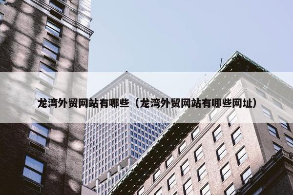 龙湾外贸网站有哪些（龙湾外贸网站有哪些网址）-第1张图片-冷动云