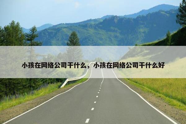 小孩在网络公司干什么，小孩在网络公司干什么好-第1张图片-冷动云