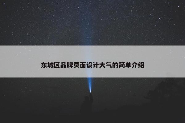 东城区品牌页面设计大气的简单介绍-第1张图片-冷动云
