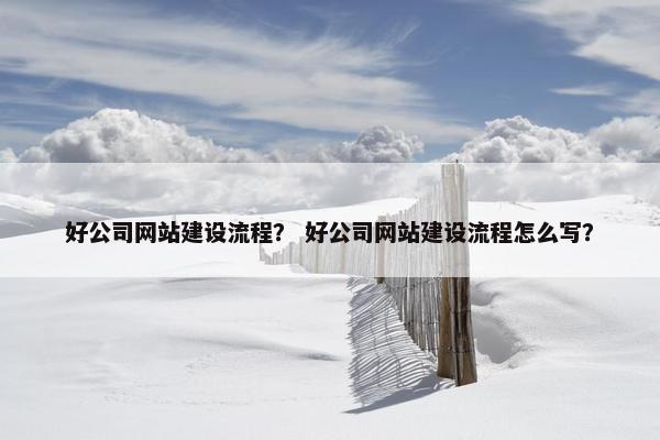 好公司网站建设流程？ 好公司网站建设流程怎么写？-第1张图片-冷动云