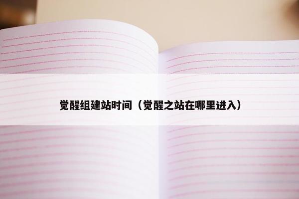 觉醒组建站时间（觉醒之站在哪里进入）-第1张图片-冷动云