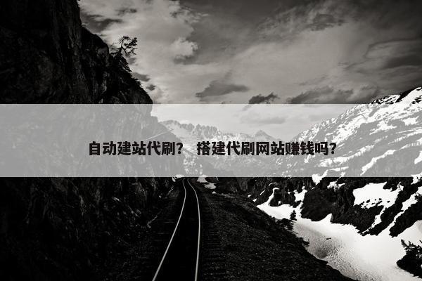 自动建站代刷？ 搭建代刷网站赚钱吗？-第1张图片-冷动云