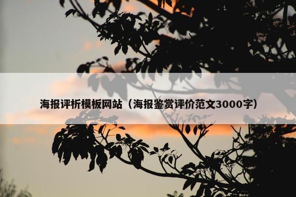 海报评析模板网站（海报鉴赏评价范文3000字）-第1张图片-冷动云