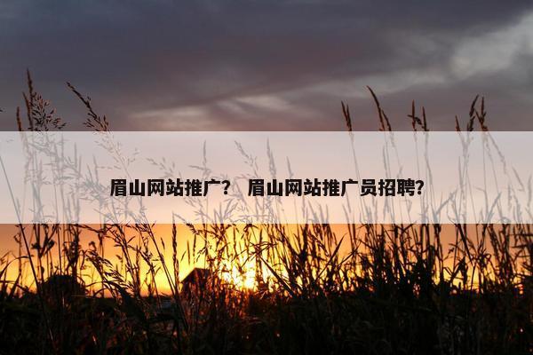 眉山网站推广？ 眉山网站推广员招聘？-第1张图片-冷动云