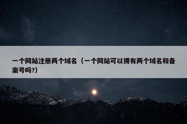 一个网站注册两个域名（一个网站可以拥有两个域名和备案号吗?）-第1张图片-冷动云