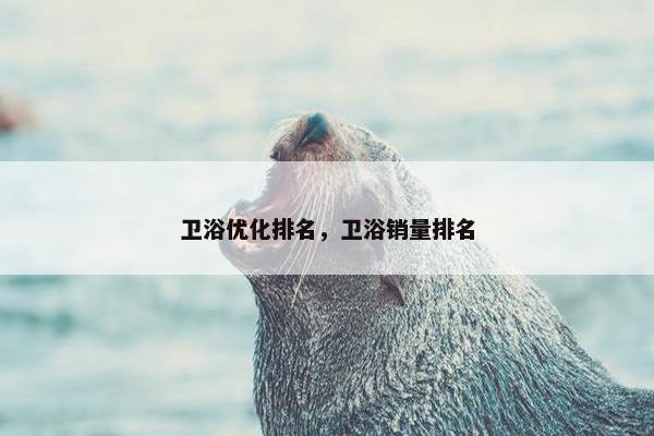 卫浴优化排名，卫浴销量排名-第1张图片-冷动云