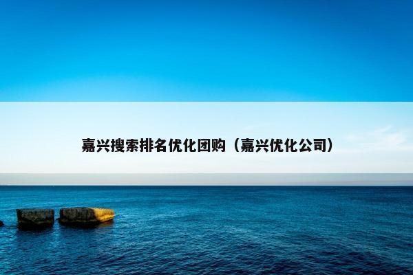 嘉兴搜索排名优化团购（嘉兴优化公司）-第1张图片-冷动云