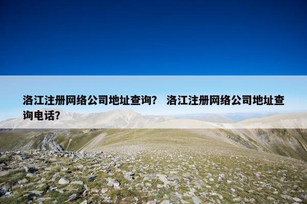 洛江注册网络公司地址查询？ 洛江注册网络公司地址查询电话？-第1张图片-冷动云