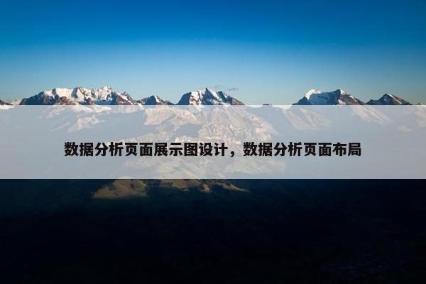 数据分析页面展示图设计，数据分析页面布局-第1张图片-冷动云