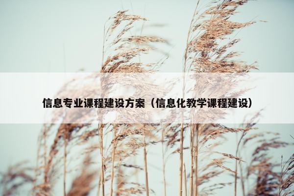 信息专业课程建设方案（信息化教学课程建设）-第1张图片-冷动云