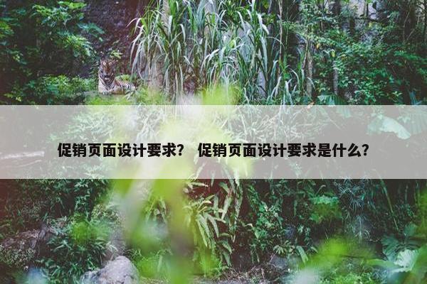 促销页面设计要求？ 促销页面设计要求是什么？-第1张图片-冷动云
