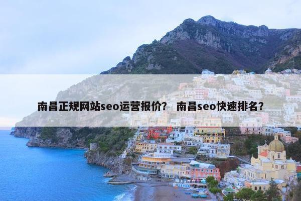 南昌正规网站seo运营报价？ 南昌seo快速排名？-第1张图片-冷动云