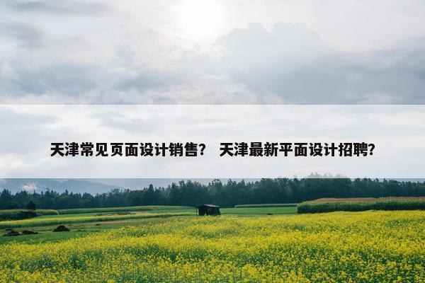 天津常见页面设计销售？ 天津最新平面设计招聘？-第1张图片-冷动云