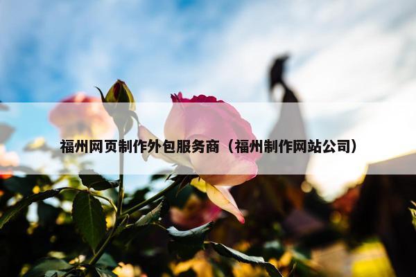 福州网页制作外包服务商（福州制作网站公司）-第1张图片-冷动云
