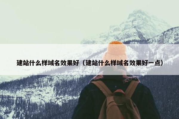 建站什么样域名效果好（建站什么样域名效果好一点）-第1张图片-冷动云
