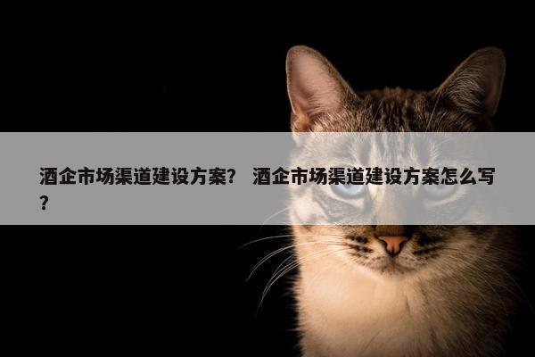 酒企市场渠道建设方案？ 酒企市场渠道建设方案怎么写？-第1张图片-冷动云