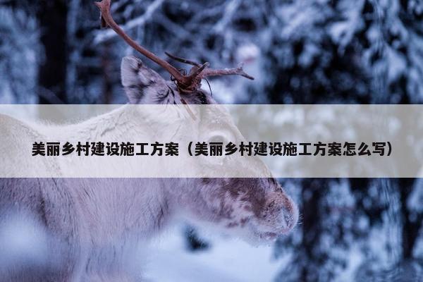 美丽乡村建设施工方案（美丽乡村建设施工方案怎么写）-第1张图片-冷动云
