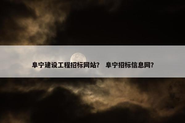阜宁建设工程招标网站？ 阜宁招标信息网？-第1张图片-冷动云