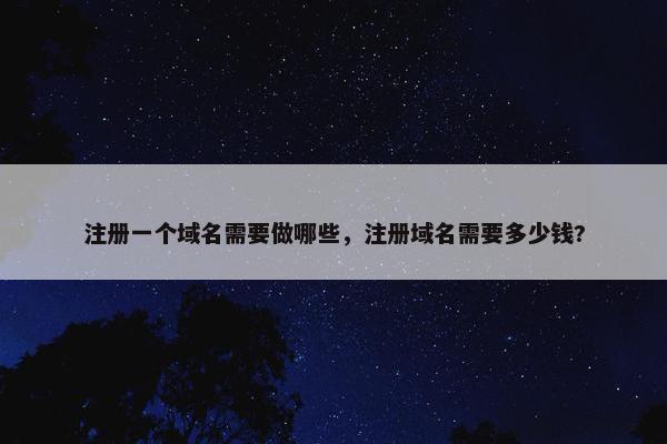注册一个域名需要做哪些，注册域名需要多少钱?-第1张图片-冷动云