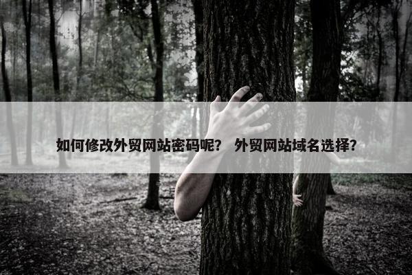 如何修改外贸网站密码呢？ 外贸网站域名选择？-第1张图片-冷动云