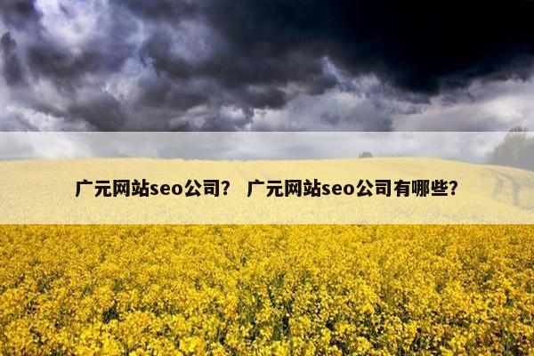 广元网站seo公司？ 广元网站seo公司有哪些？-第1张图片-冷动云