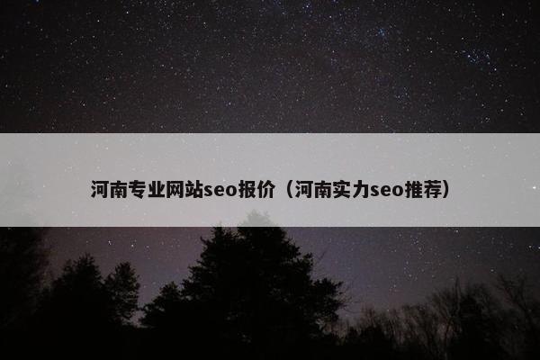 河南专业网站seo报价（河南实力seo推荐）-第1张图片-冷动云