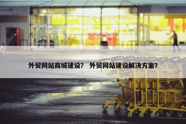 外贸网站商城建设？ 外贸网站建设解决方案？-第1张图片-冷动云