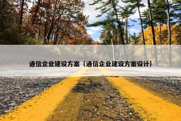 通信企业建设方案（通信企业建设方案设计）-第1张图片-冷动云