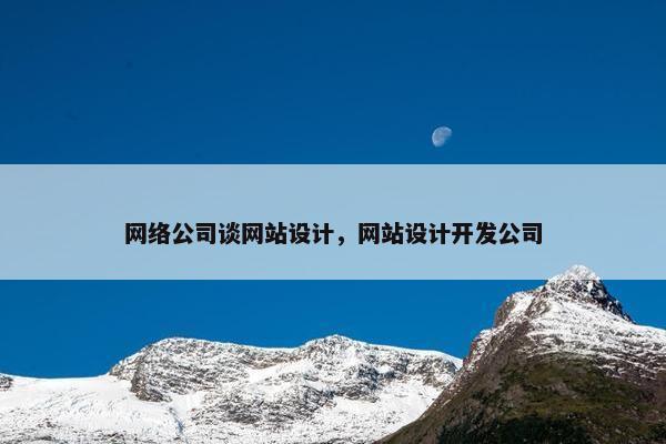 网络公司谈网站设计，网站设计开发公司-第1张图片-冷动云