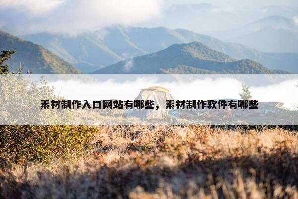 素材制作入口网站有哪些，素材制作软件有哪些-第1张图片-冷动云