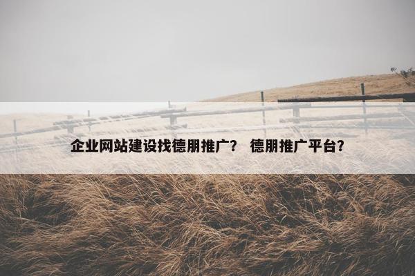 企业网站建设找德朋推广？ 德朋推广平台？-第1张图片-冷动云