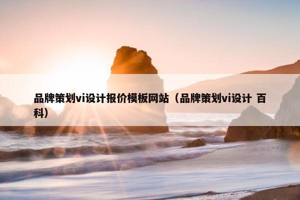 品牌策划vi设计报价模板网站（品牌策划vi设计 百科）-第1张图片-冷动云