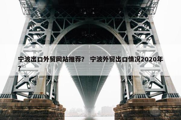 宁波出口外贸网站推荐？ 宁波外贸出口情况2020年？-第1张图片-冷动云